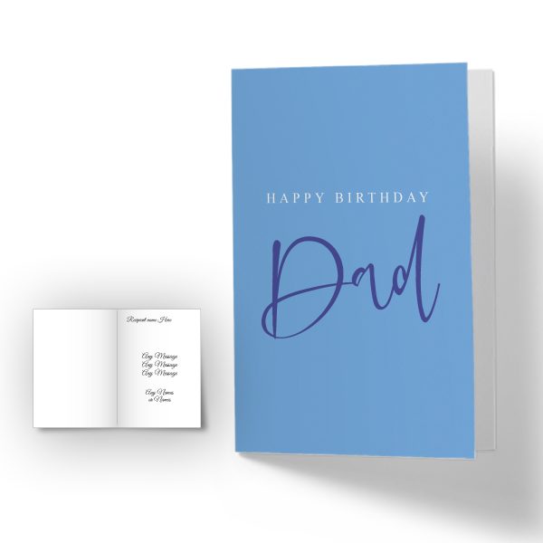 Personalised Happy Birthday Dad Card - Blue