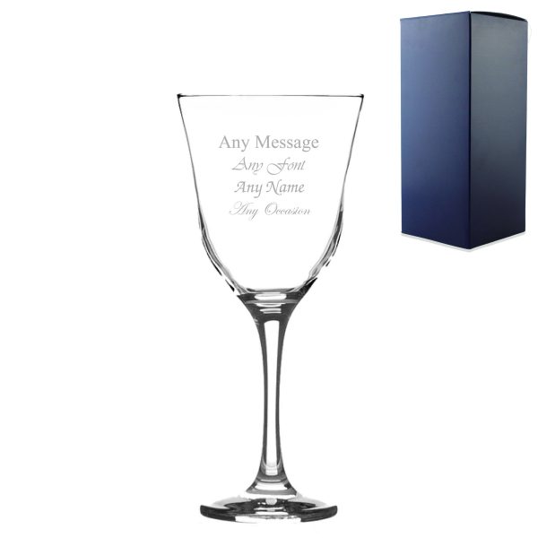 Engraved 250ml Tromba White Wine Glass with Gift Box