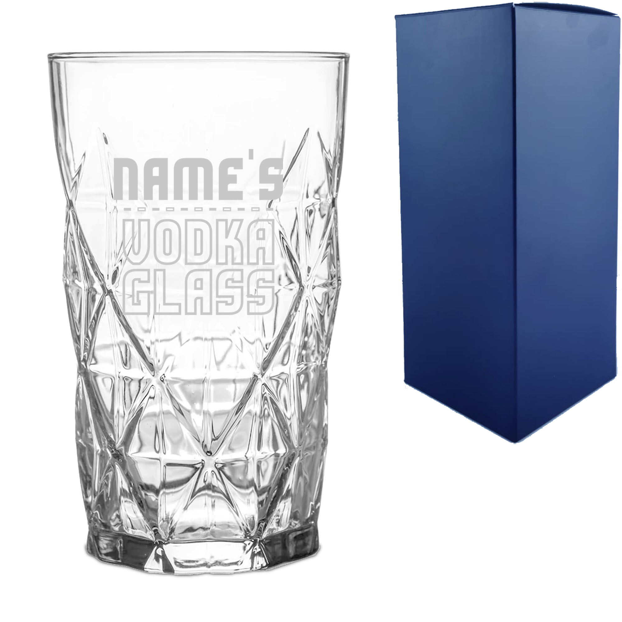 Personalised Engraved Vodka Keops Hiball with 'Name's Vodka Glass' Design - Image 2