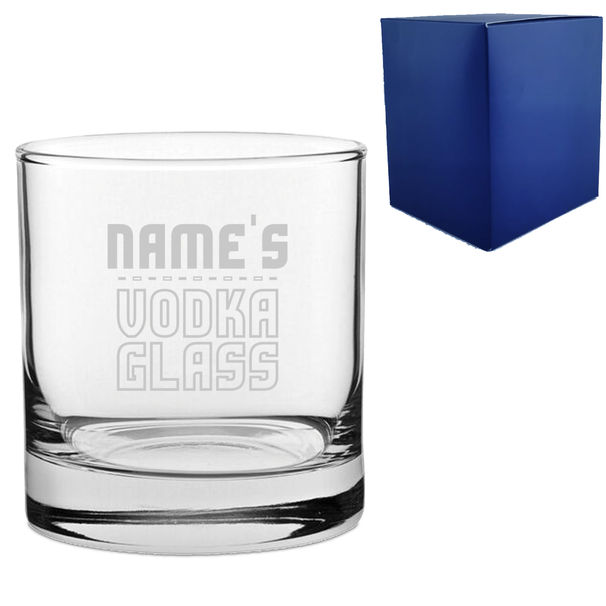 Personalised Engraved Vodka Short Tumbler with 'Name's Vodka Glass' Design - Image 2