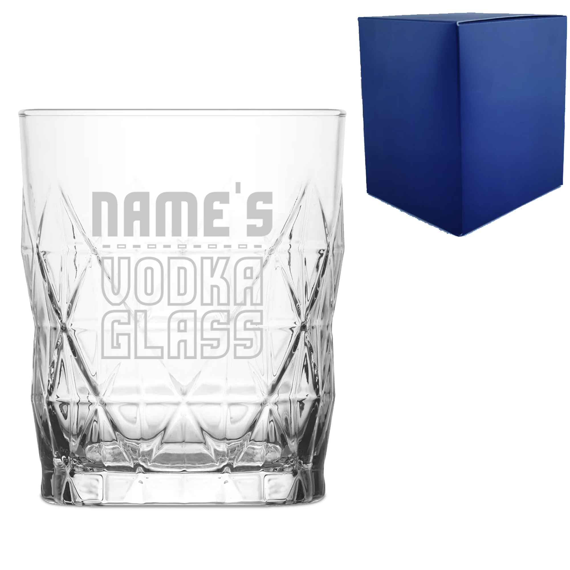 Personalised Engraved Vodka Short Keops Tumbler with 'Name's Vodka Glass' Design - Image 2