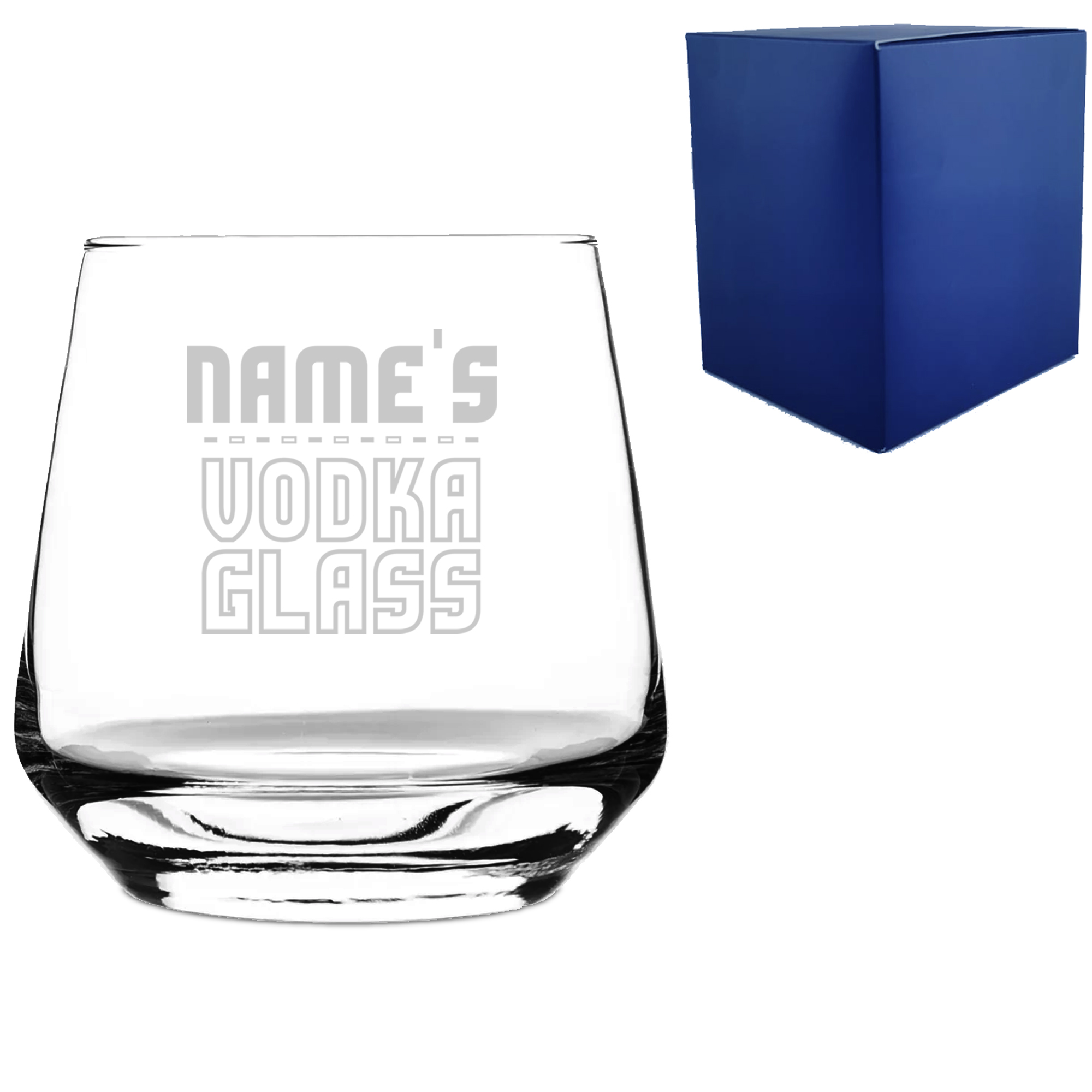 Personalised Engraved Vodka Short Tallo Tumbler with 'Name's Vodka Glass' Design - Image 2