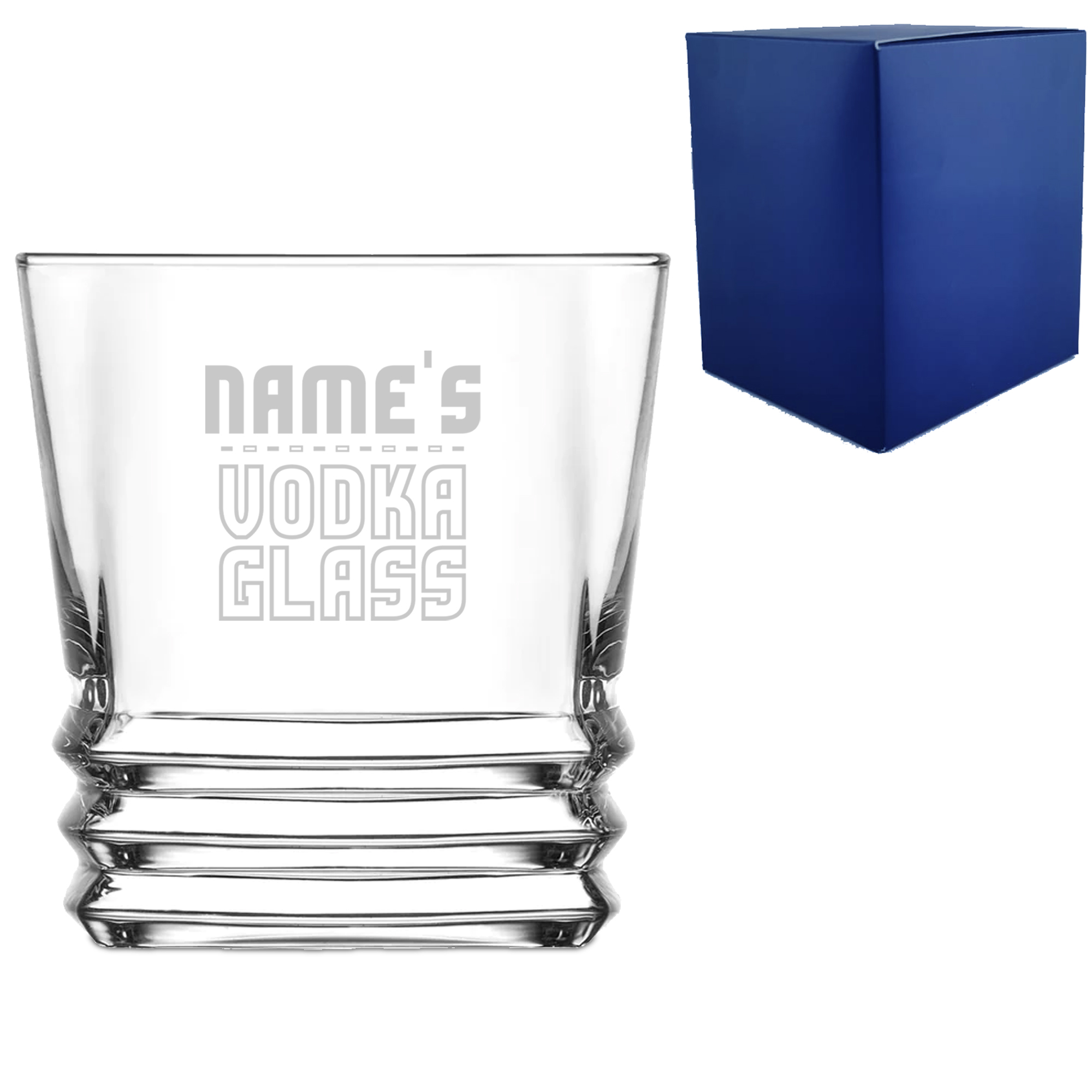 Personalised Engraved Vodka Elegan Tumbler with 'Name's Vodka Glass' Design - Image 3