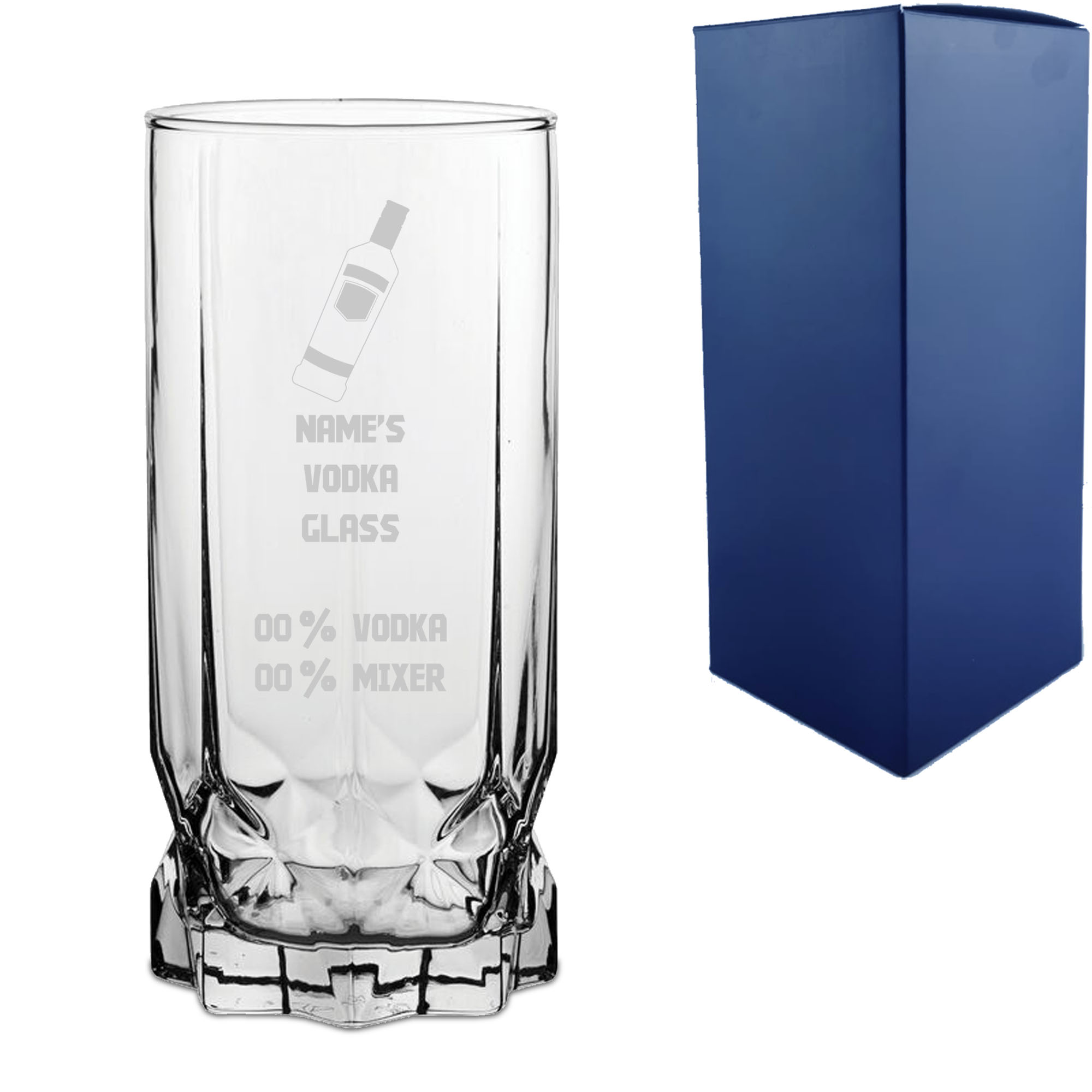 Personalised Engraved Vodka Future Hiball with 'Name's Vodka Glass and Mixer' Design - Image 3