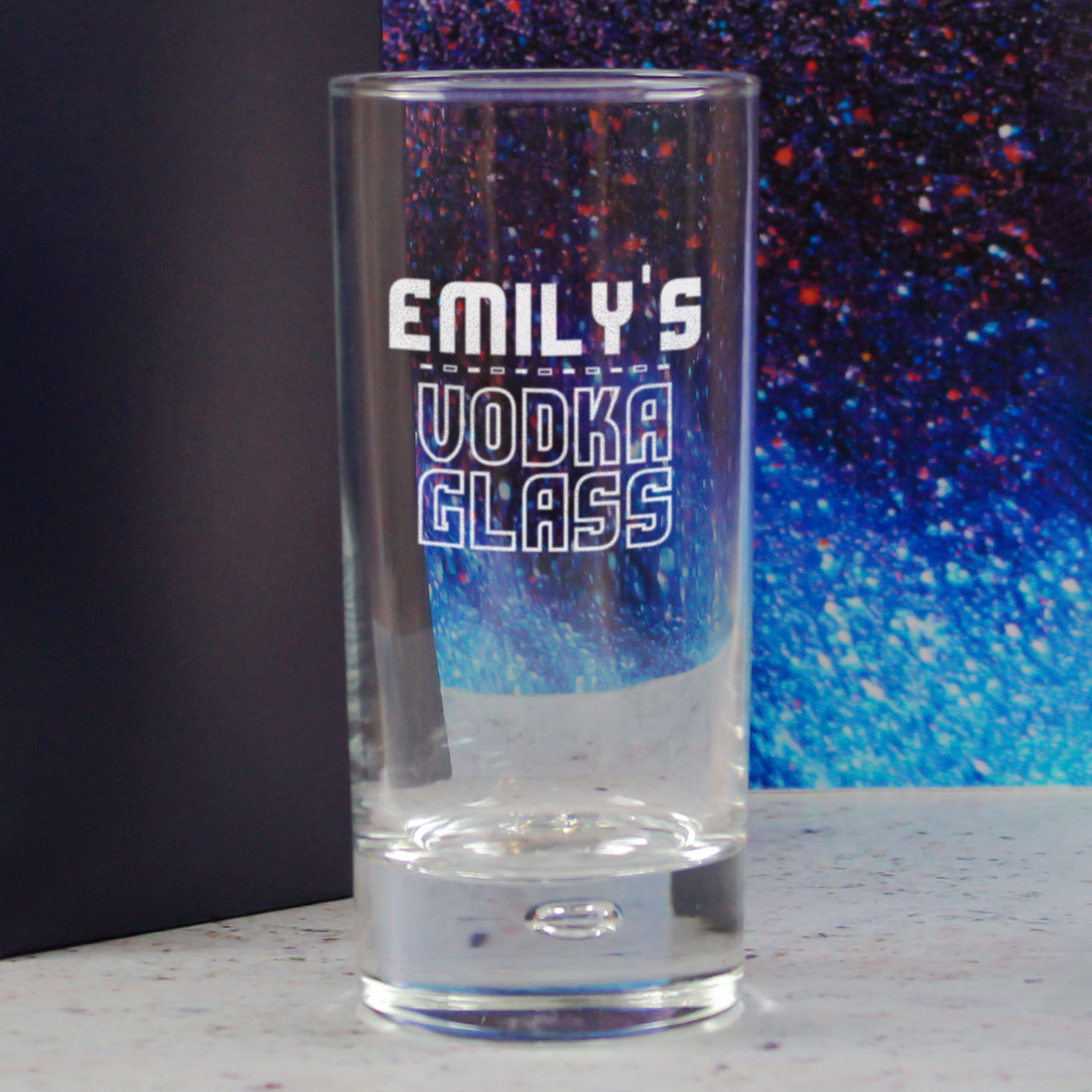 Personalised Engraved Vodka Bubble Hiball with 'Name's Vodka Glass' Design - Image 4