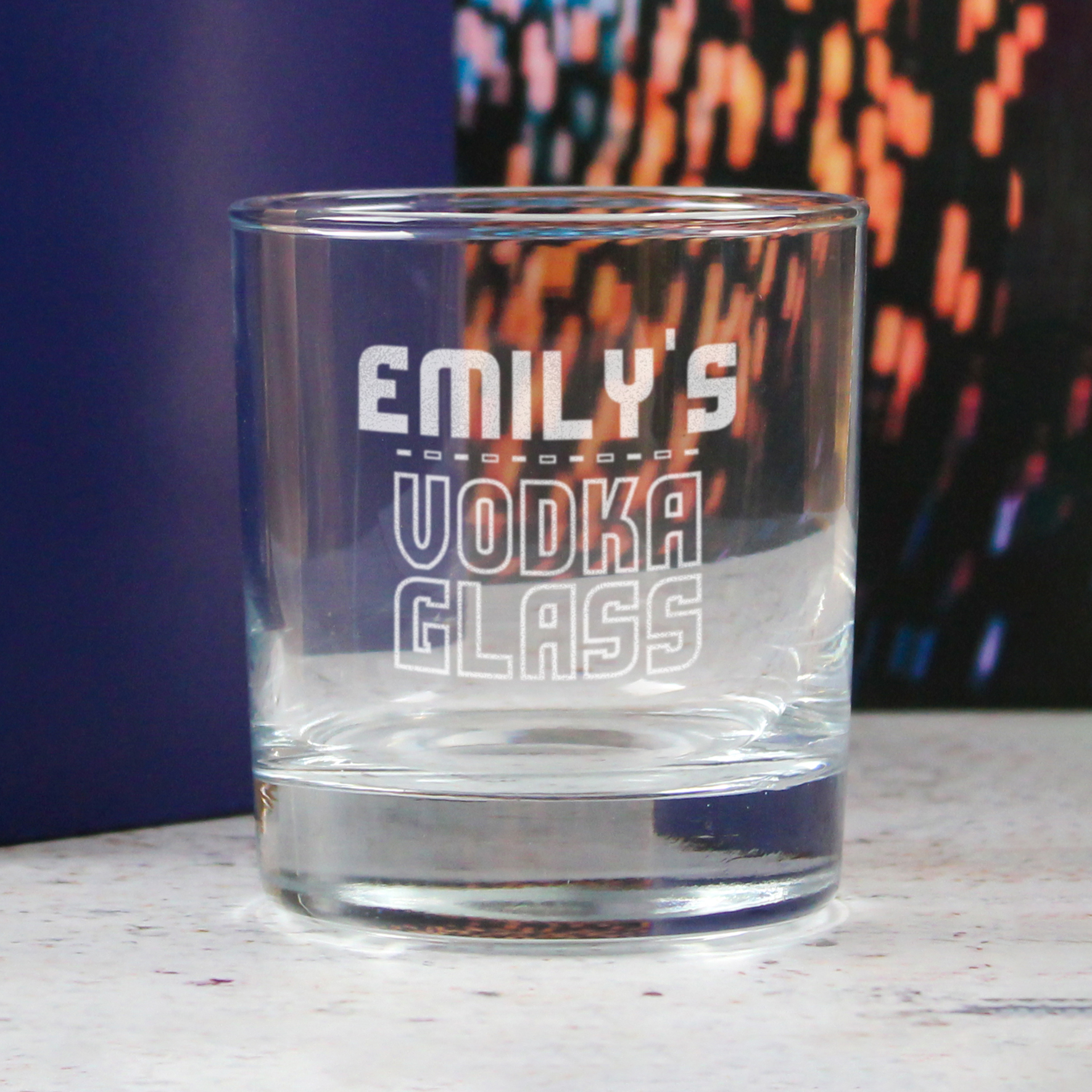 Personalised Engraved Vodka Short Tumbler with 'Name's Vodka Glass' Design - Image 4