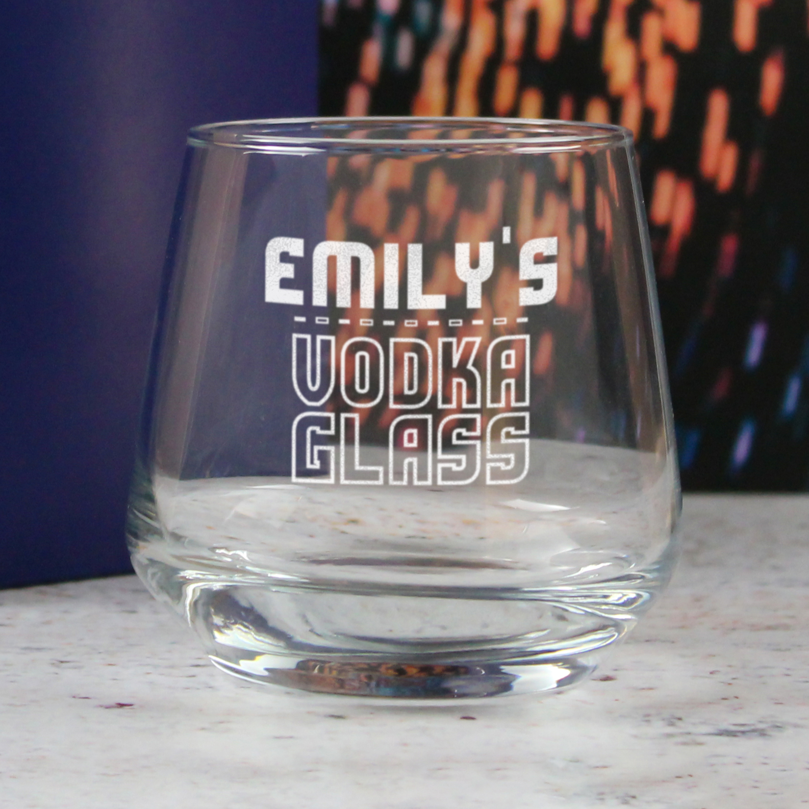 Personalised Engraved Vodka Short Tallo Tumbler with 'Name's Vodka Glass' Design - Image 4