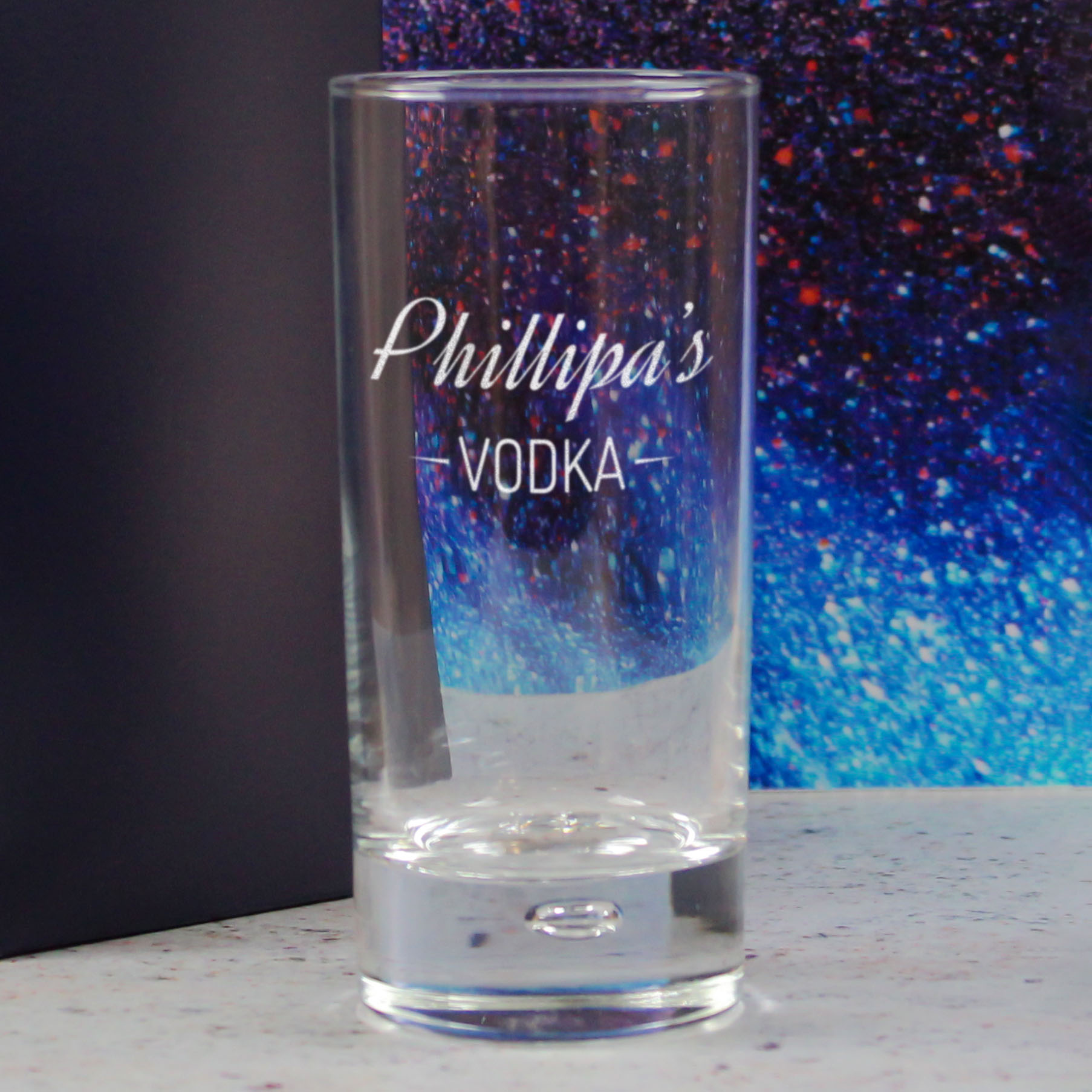 Personalised Engraved Novelty Vodka Bubble Hiball with 'Name's Vodka' Design - Image 4