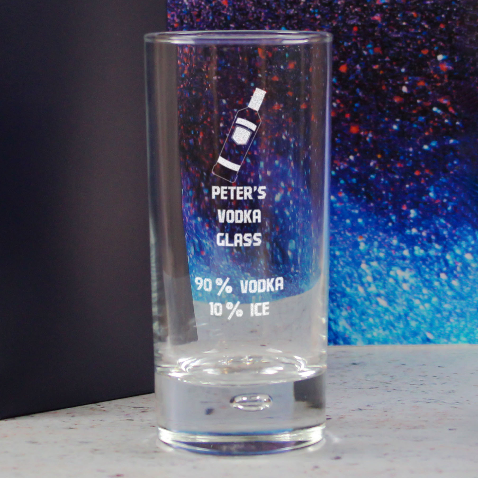 Personalised Engraved Vodka Bubble Hiball with 'Name's Vodka Glass and Mixer' Design - Image 4