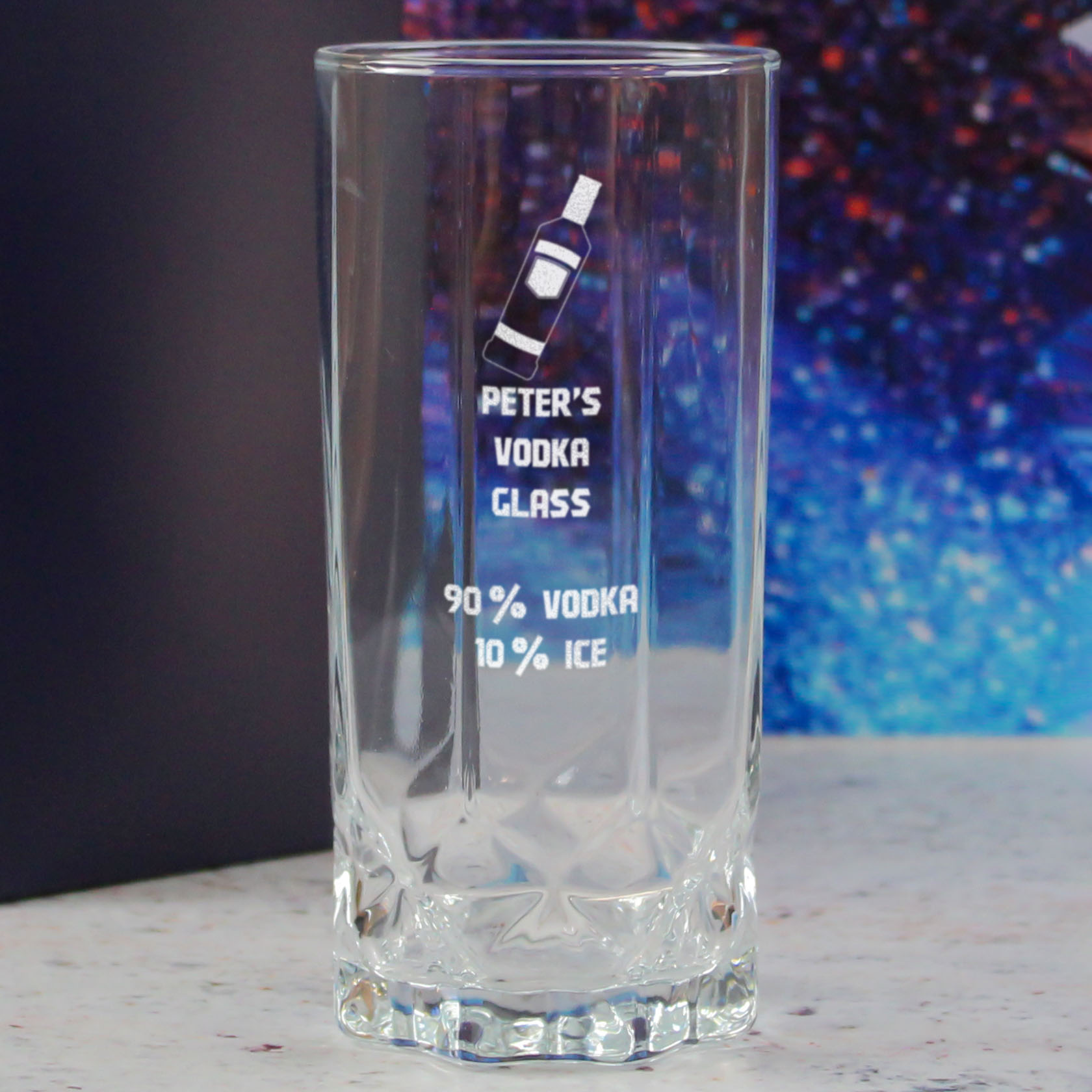 Personalised Engraved Vodka Future Hiball with 'Name's Vodka Glass and Mixer' Design - Image 4