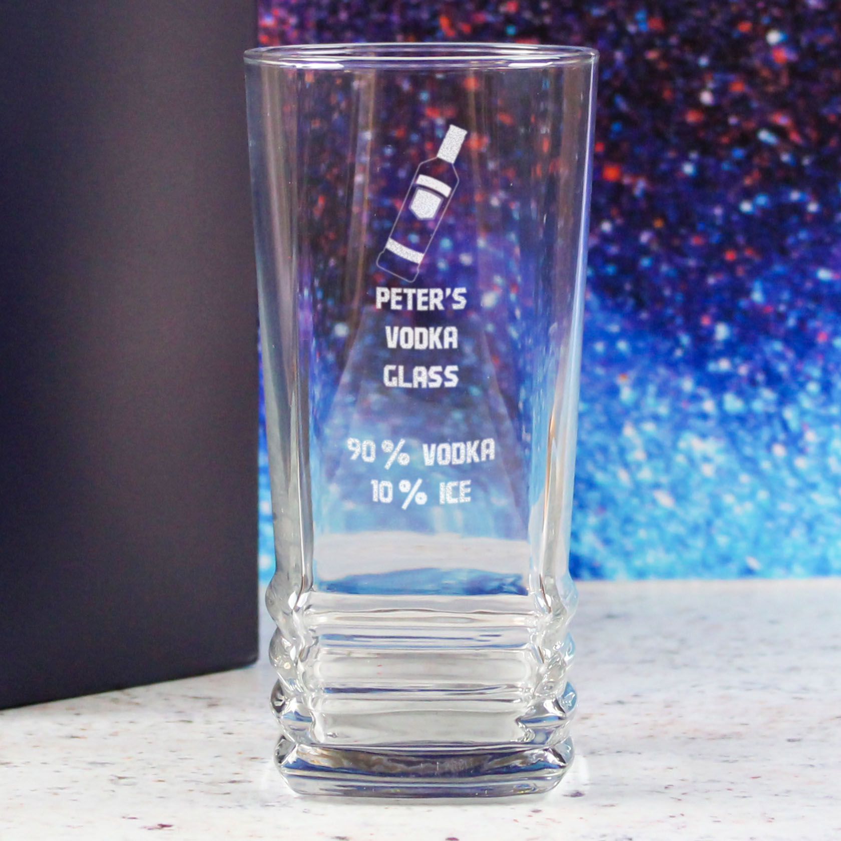 Personalised Engraved Vodka Elegan Hiball with 'Name's Vodka Glass and Mixer' Design - Image 4