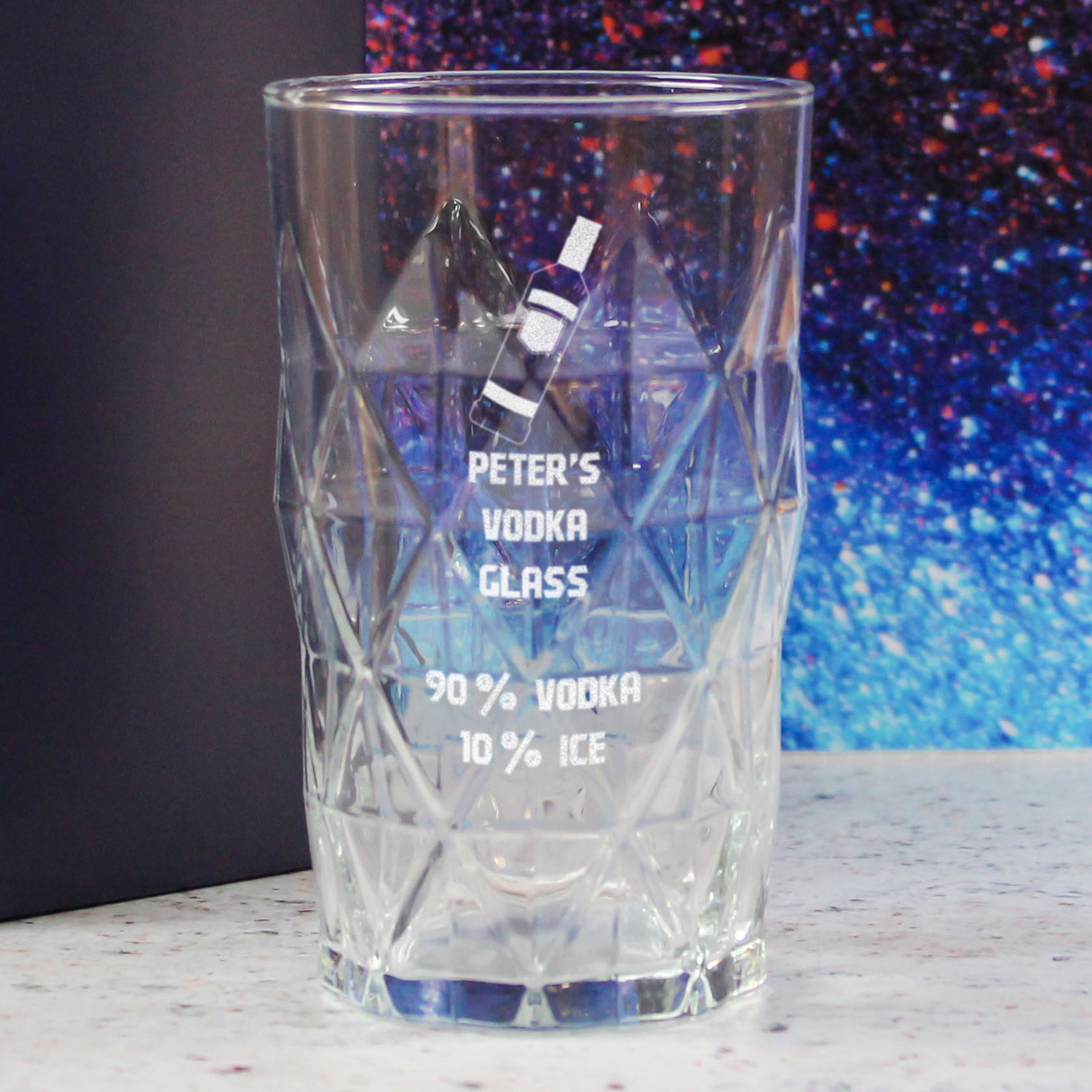 Personalised Engraved Vodka Keops Hiball with 'Name's Vodka Glass and Mixer' Design - Image 4