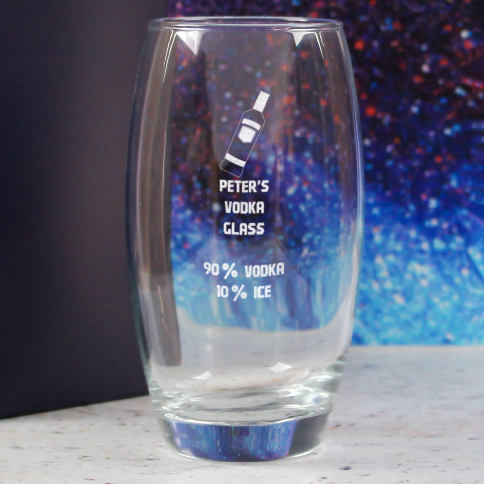 Personalised Engraved Vodka Tondo Hiball with 'Name's Vodka Glass and Mixer' Design - Image 4