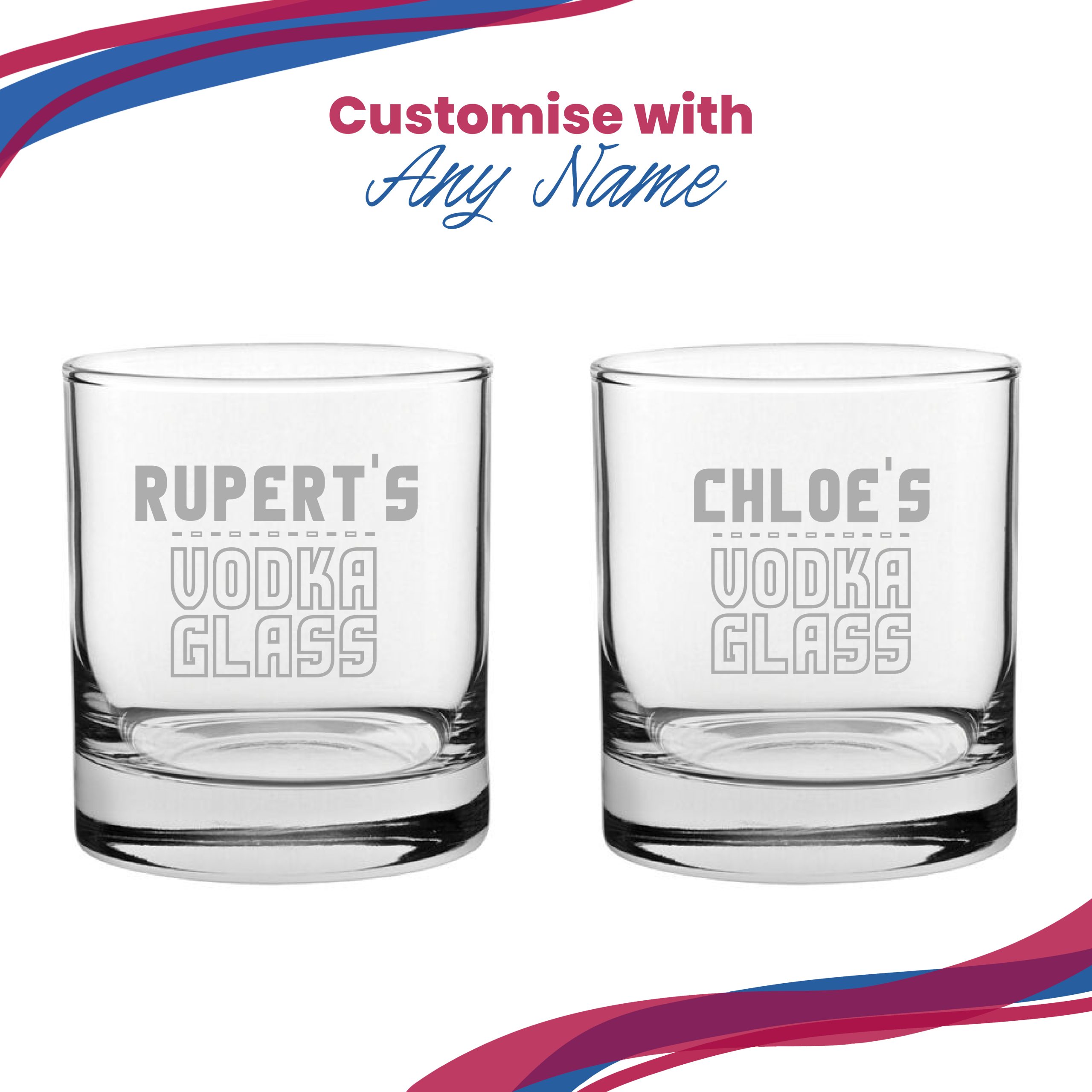 Personalised Engraved Vodka Short Tumbler with 'Name's Vodka Glass' Design - Image 5