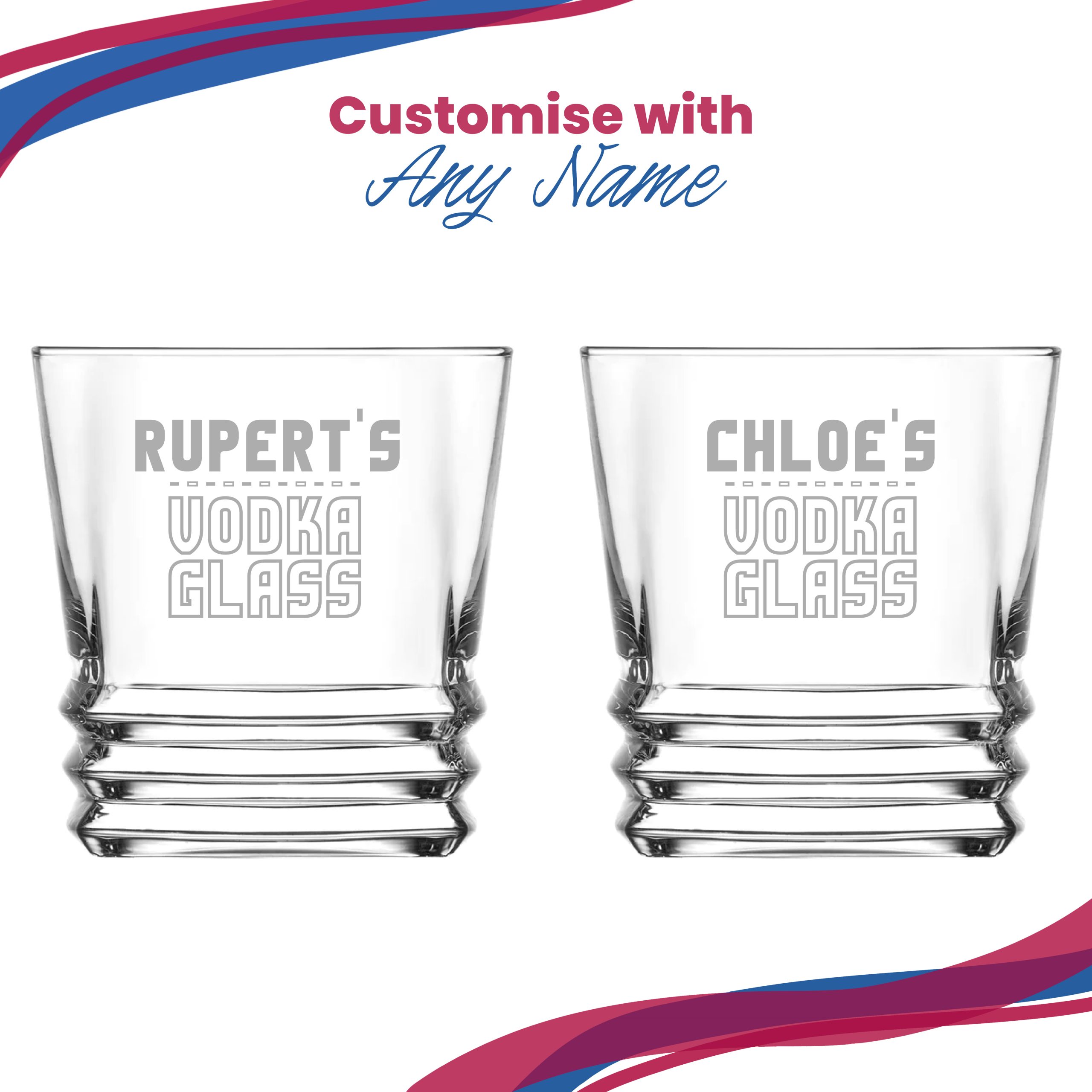 Personalised Engraved Vodka Elegan Tumbler with 'Name's Vodka Glass' Design - Image 5