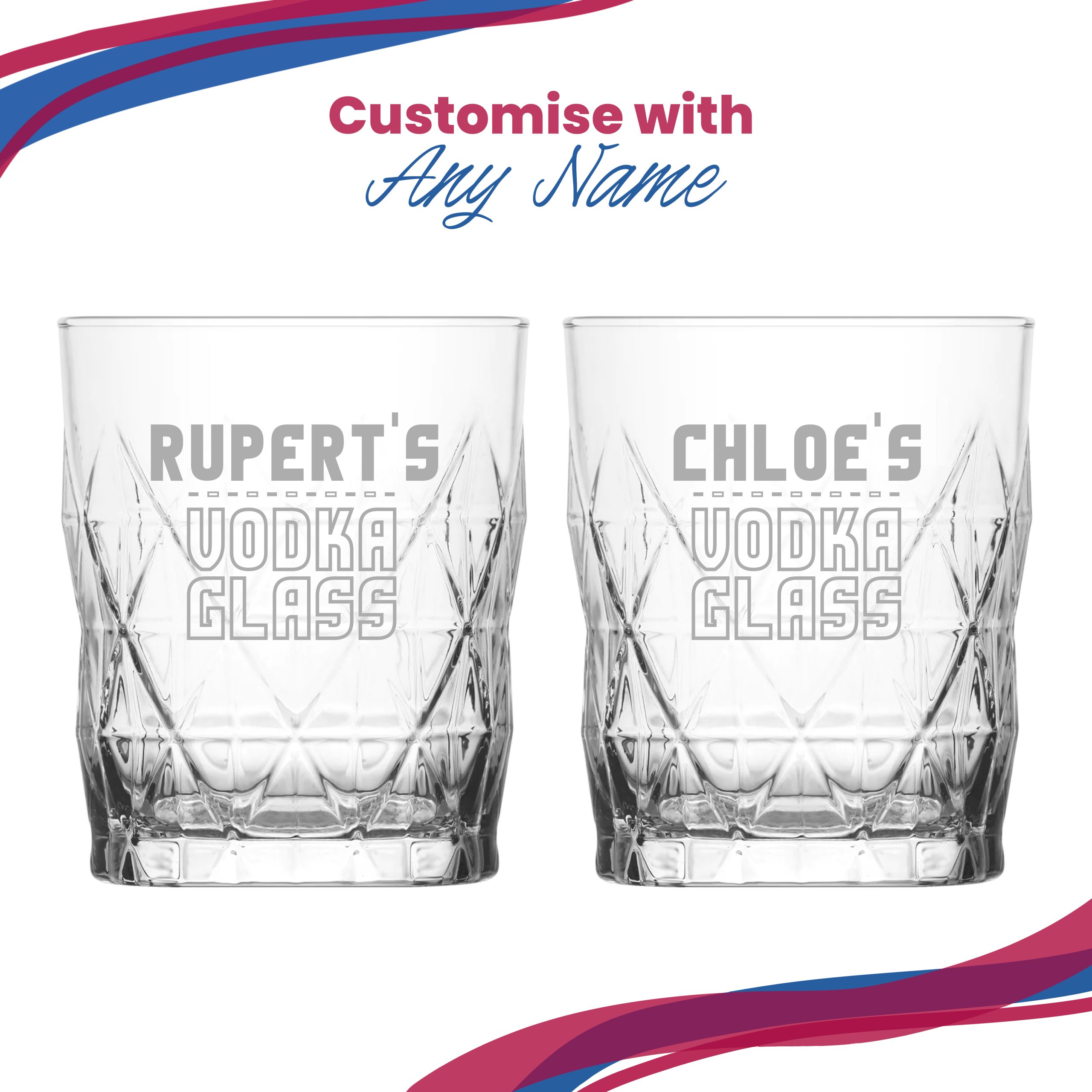 Personalised Engraved Vodka Short Keops Tumbler with 'Name's Vodka Glass' Design - Image 5