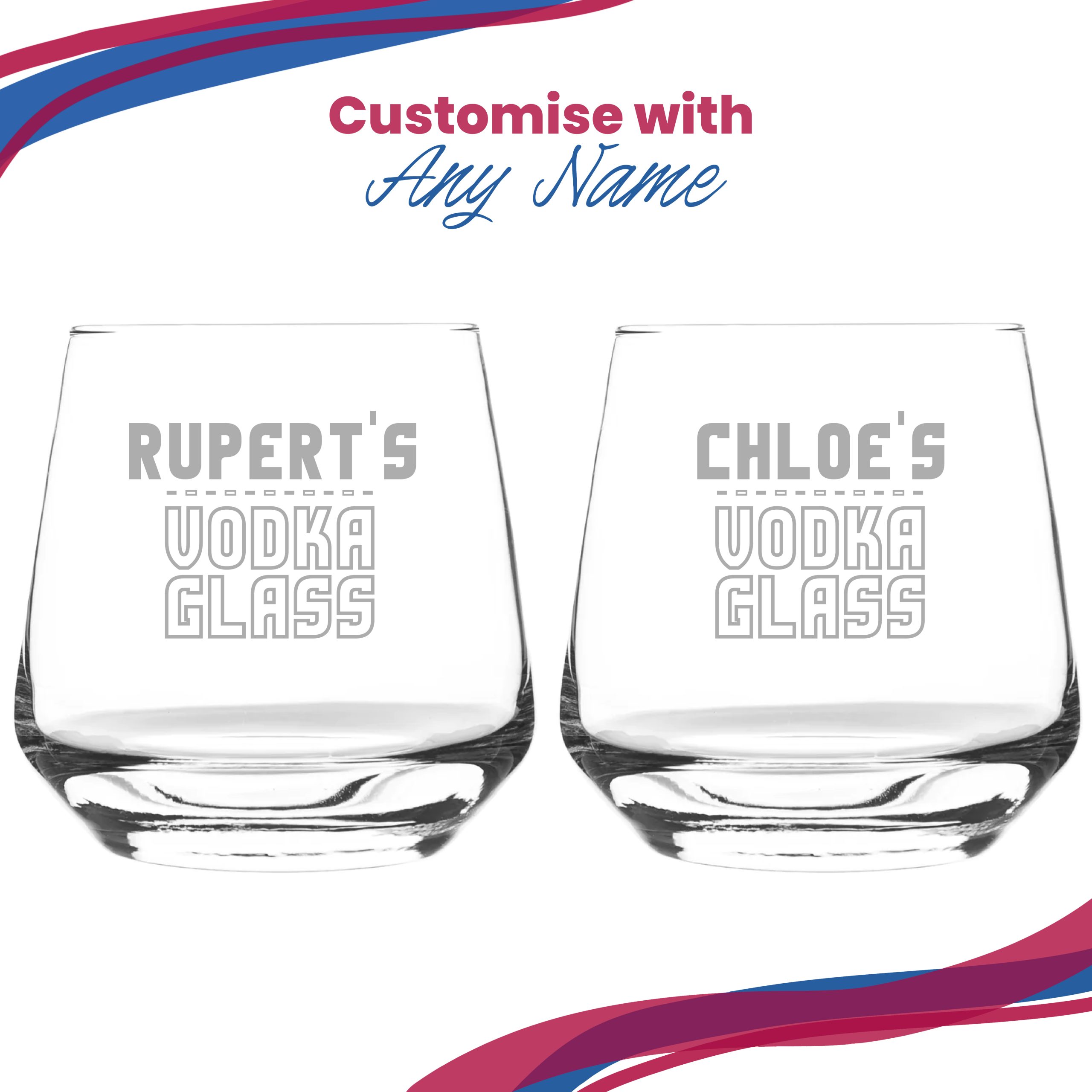 Personalised Engraved Vodka Short Tallo Tumbler with 'Name's Vodka Glass' Design - Image 5
