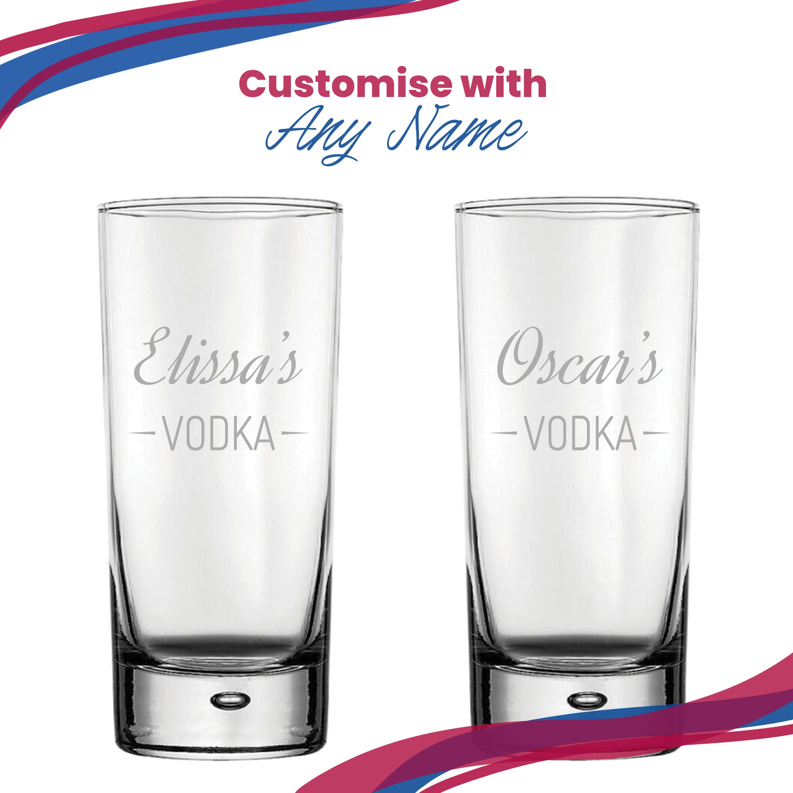Personalised Engraved Novelty Vodka Bubble Hiball with 'Name's Vodka' Design - Image 5