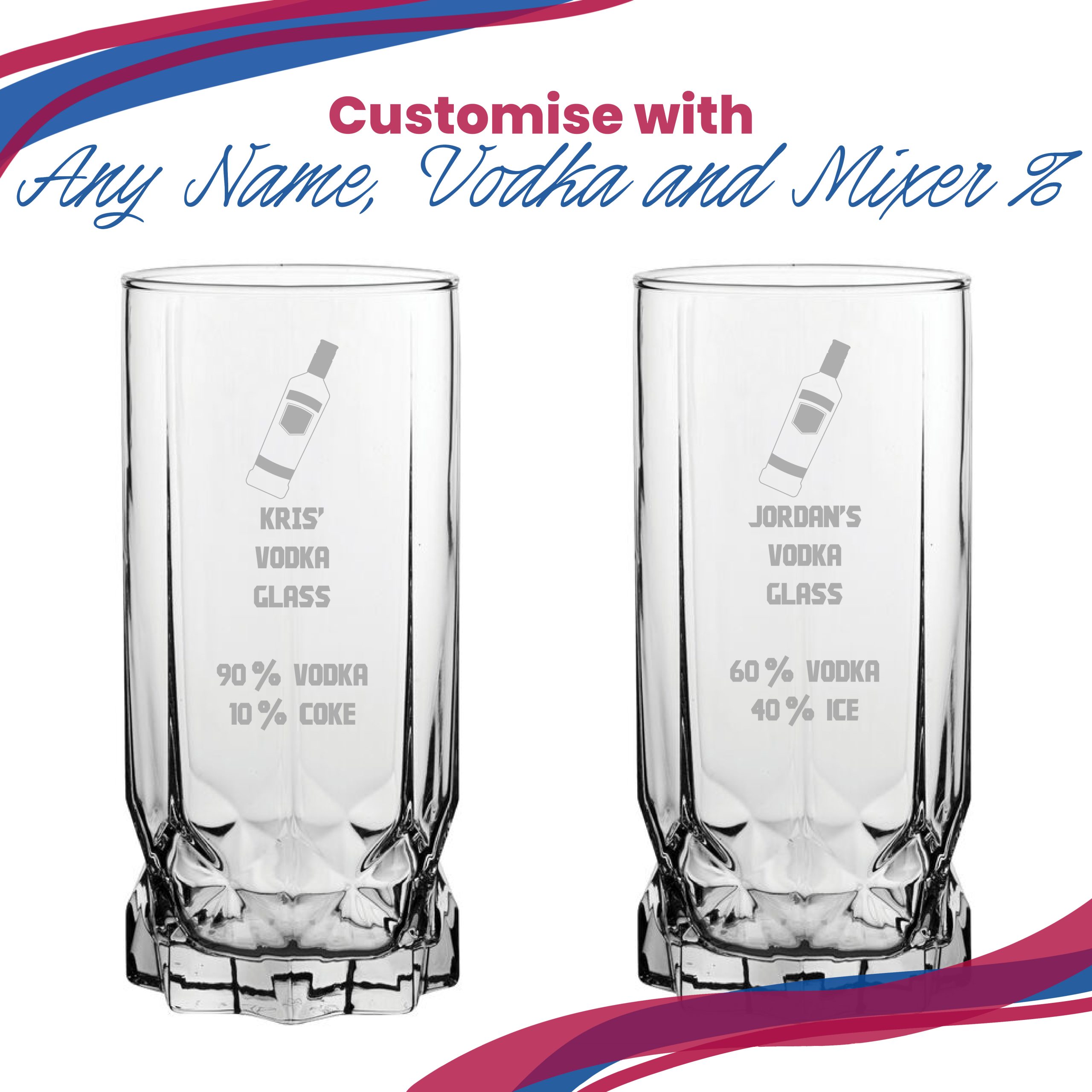 Personalised Engraved Vodka Future Hiball with 'Name's Vodka Glass and Mixer' Design - Image 5