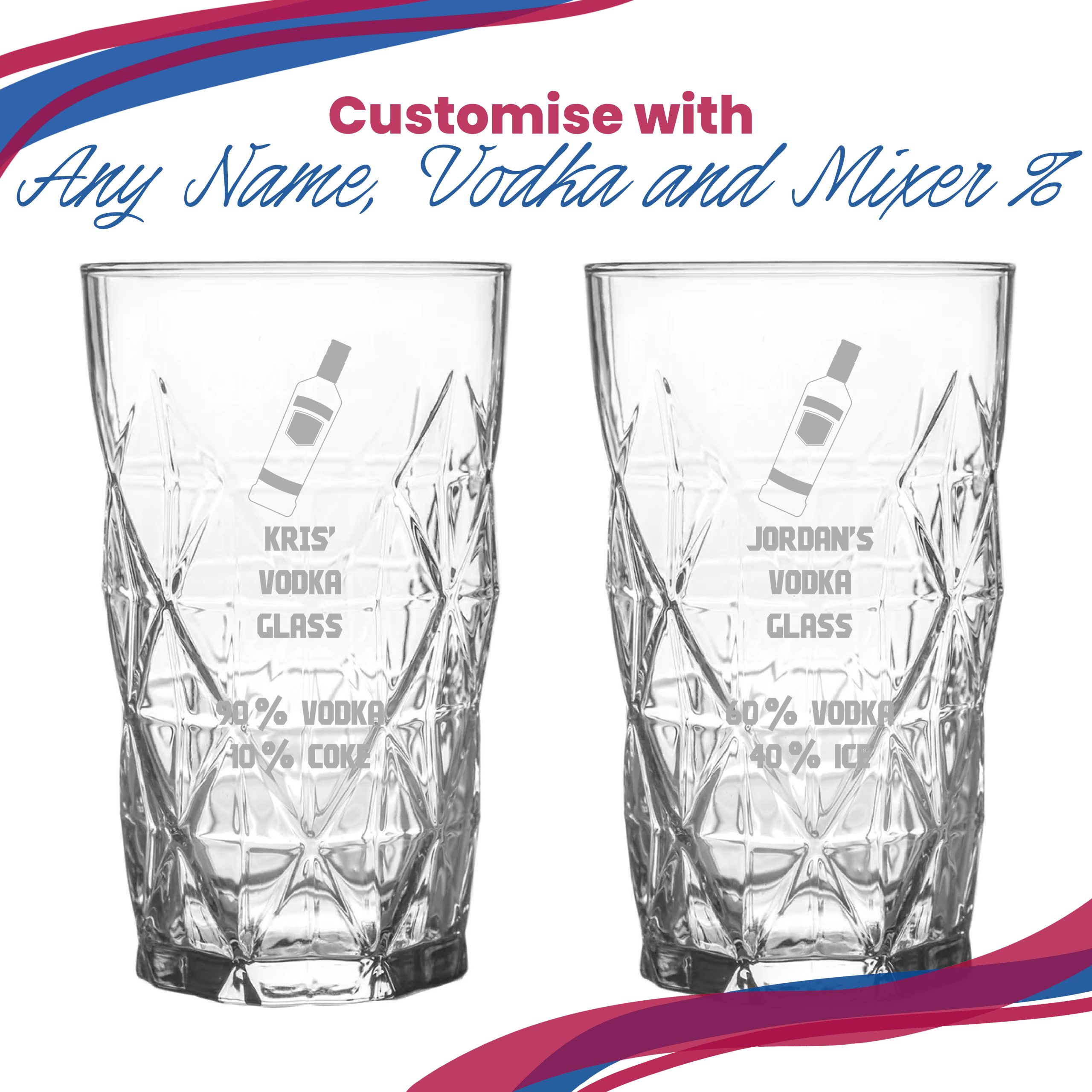 Personalised Engraved Vodka Keops Hiball with 'Name's Vodka Glass and Mixer' Design - Image 5