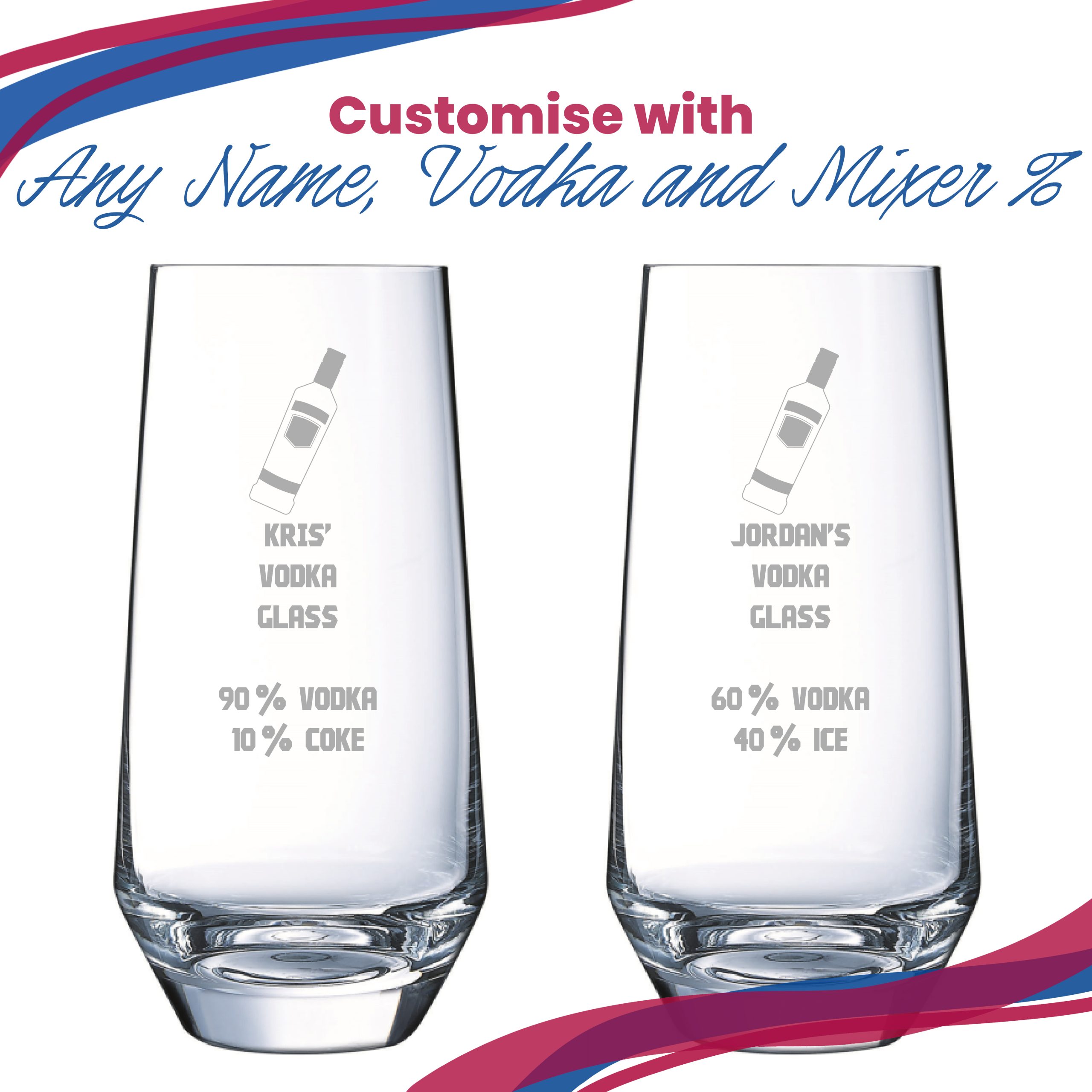 Personalised Engraved Vodka Lima Hiball with 'Name's Vodka Glass and Mixer' Design - Image 5