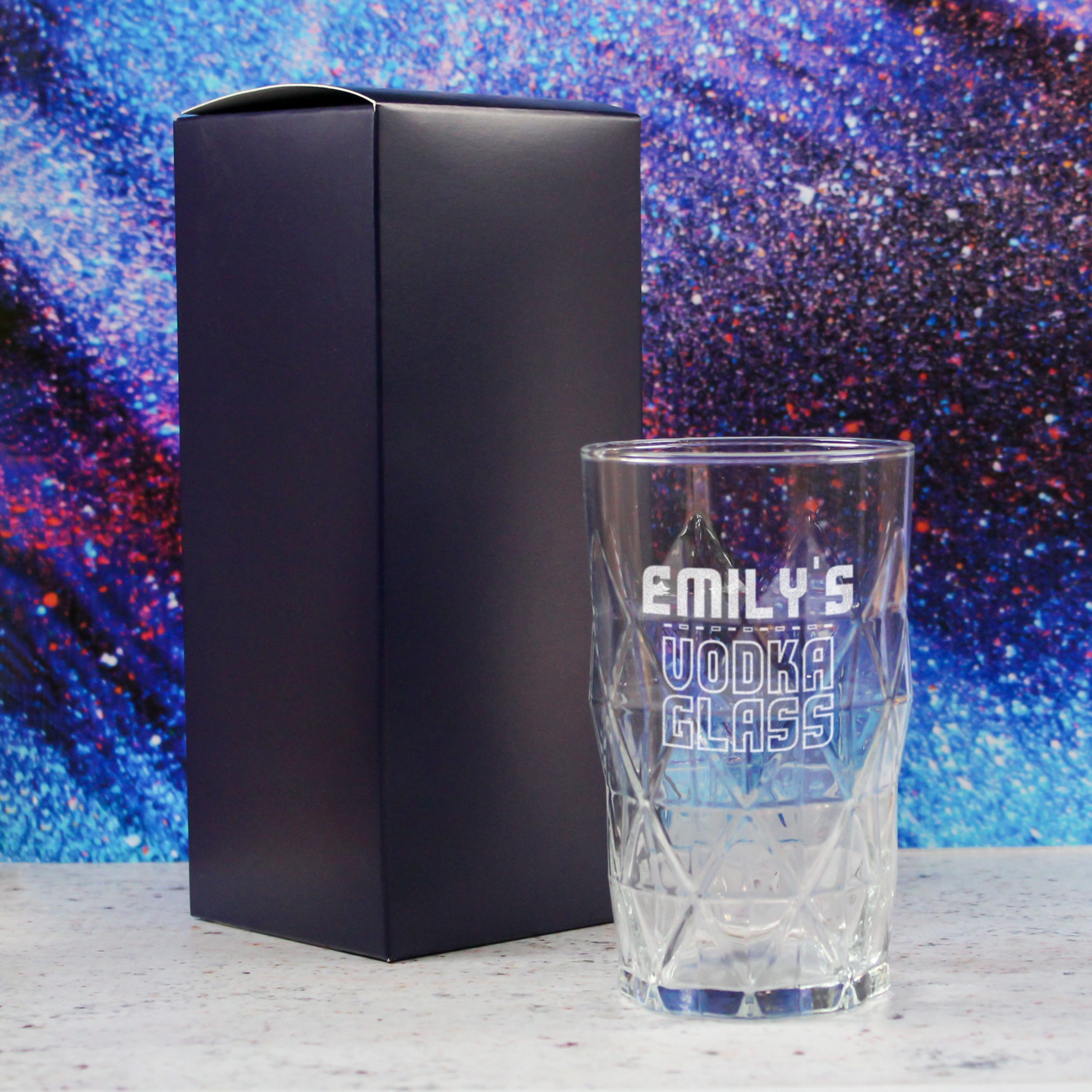 Personalised Engraved Vodka Keops Hiball with 'Name's Vodka Glass' Design