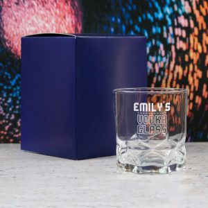 Personalised Engraved Vodka Future Tumbler with 'Name's Vodka Glass' Design