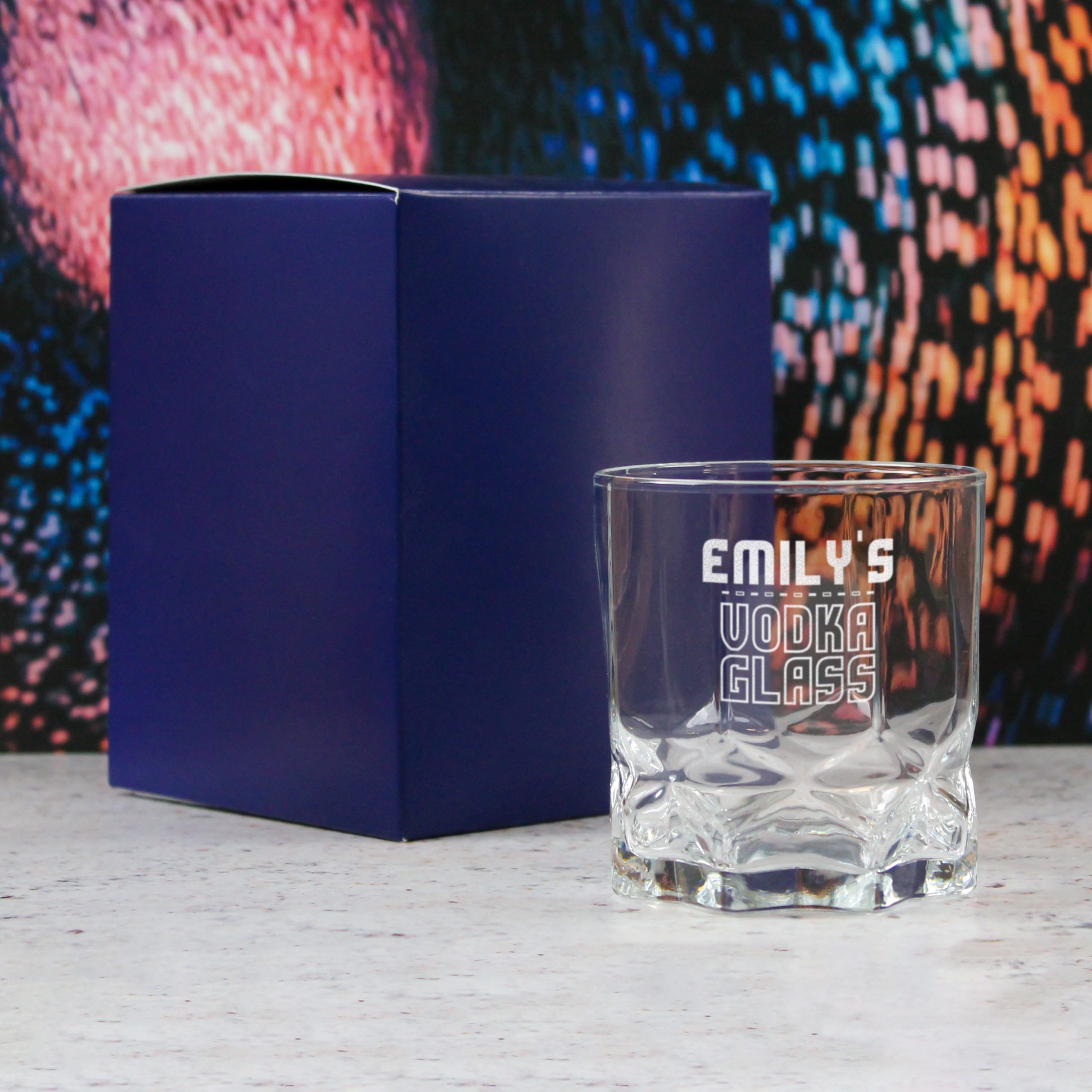 Personalised Engraved Vodka Future Tumbler with 'Name's Vodka Glass' Design