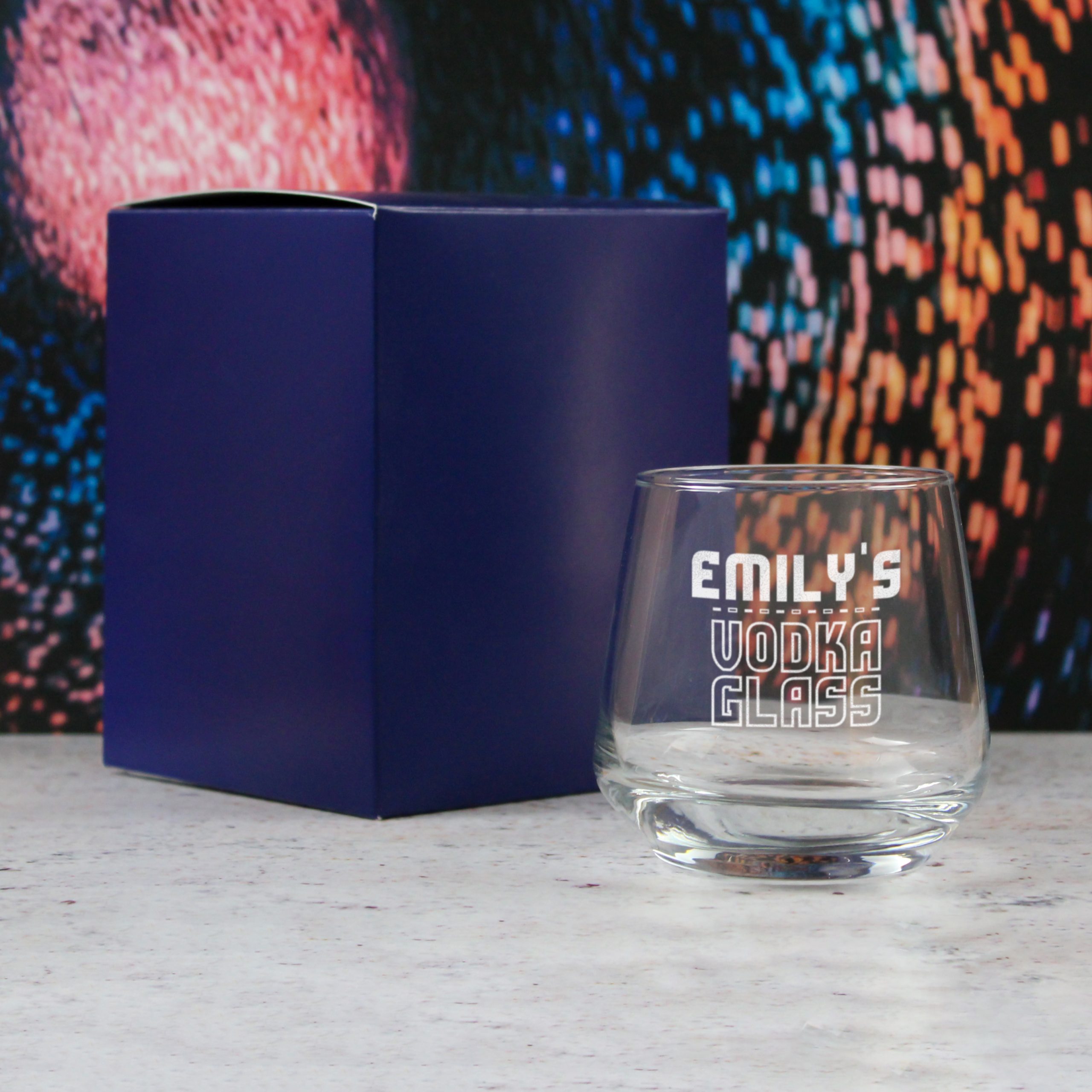 Personalised Engraved Vodka Short Tallo Tumbler with 'Name's Vodka Glass' Design
