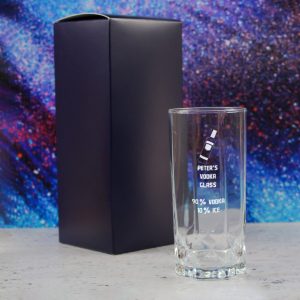 Personalised Engraved Vodka Future Hiball with 'Name's Vodka Glass and Mixer' Design
