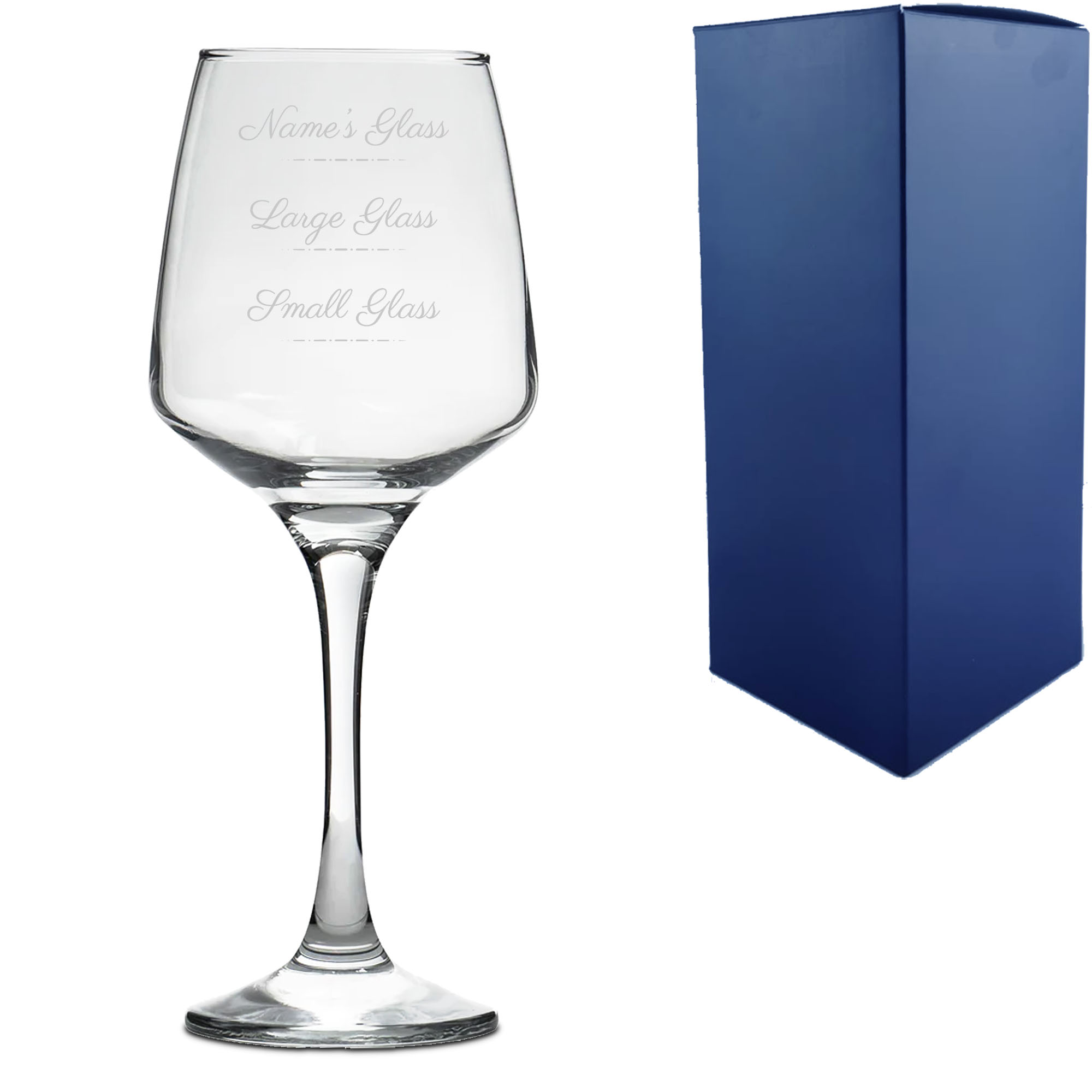 Personalised Engraved Tallo Wine Glass with Name's Glass Script Measurements Design, Customise with Any Name - Image 2