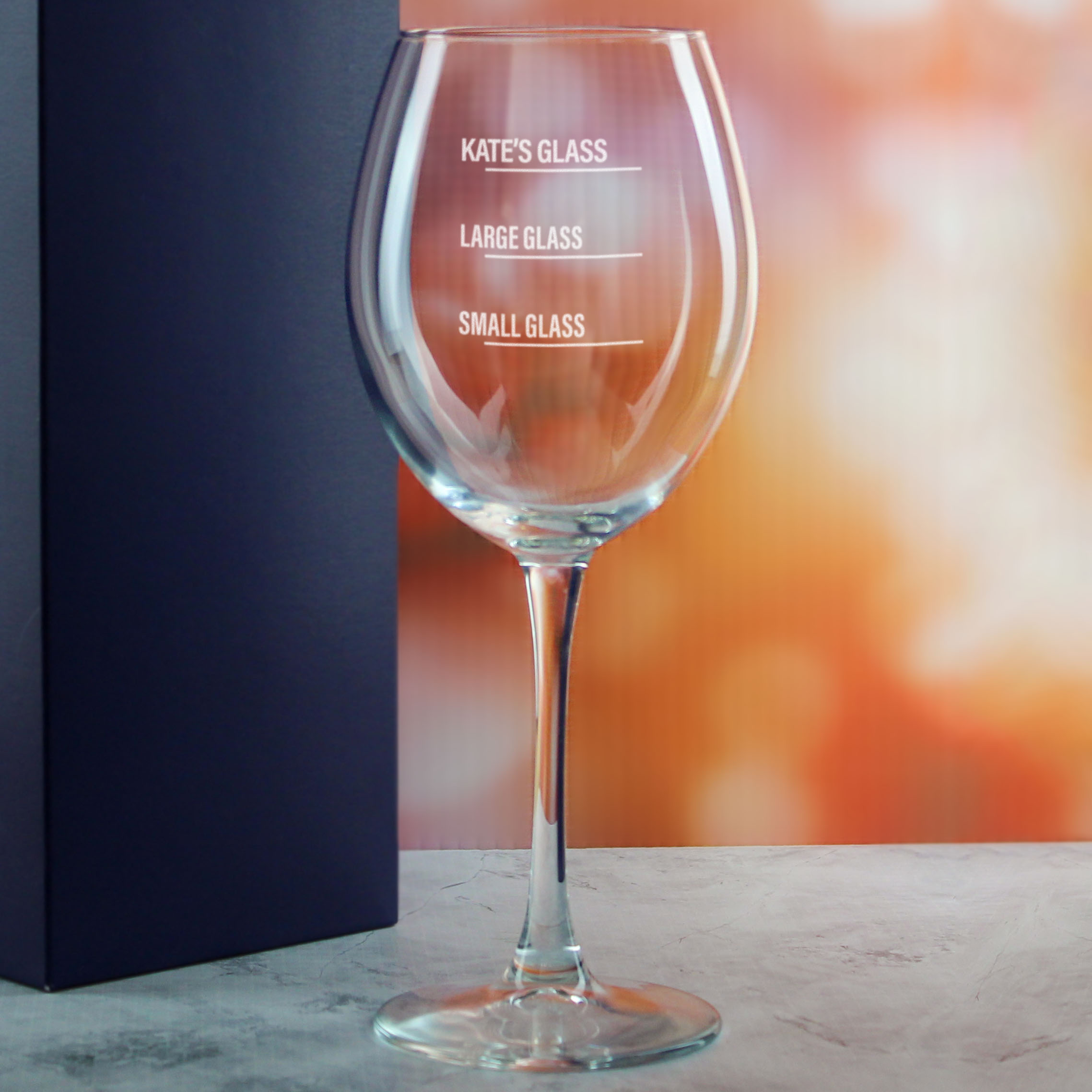 Personalised Engraved Enoteca Wine Glass with Name's Glass Bold Measurements Design, Customise with Any Name - Image 4