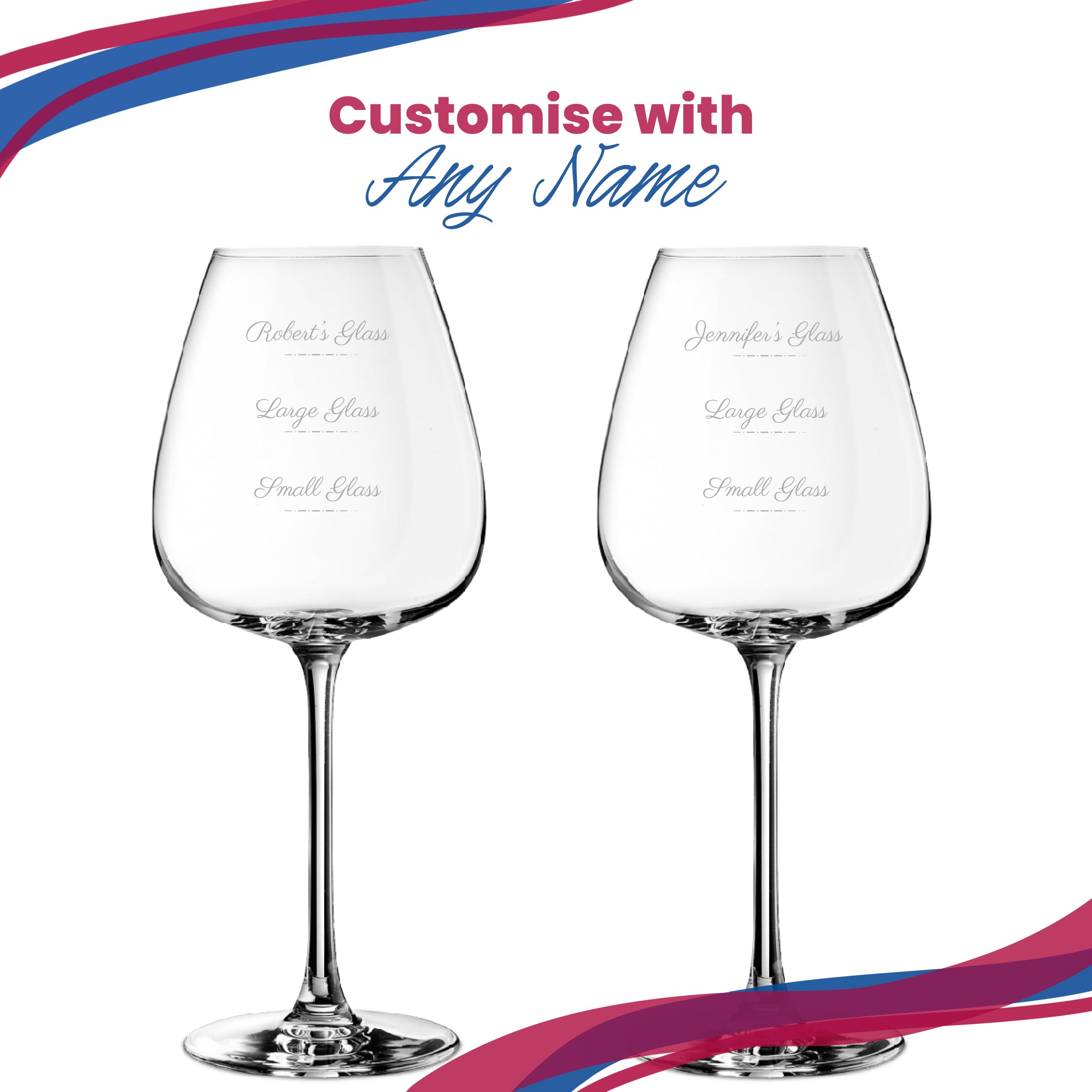 Personalised Engraved Wine Emotions Wine Glass with Name's Glass Script Measurements Design, Customise with Any Name - Image 5