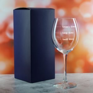 Personalised Engraved Enoteca Wine Glass with Name's Glass Handwritten Measurements Design, Customise with Any Name