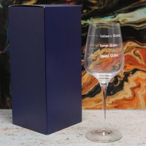 Personalised Engraved Sublym Wine Glass with Name's Glass Handwritten Measurements Design, Customise with Any Name