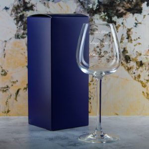 Personalised Engraved Wine Emotions Wine Glass with Name's Glass Script Measurements Design, Customise with Any Name