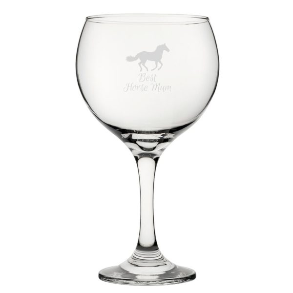 Best Horse Dad - Engraved Novelty Gin Balloon Cocktail Glass - Image 2