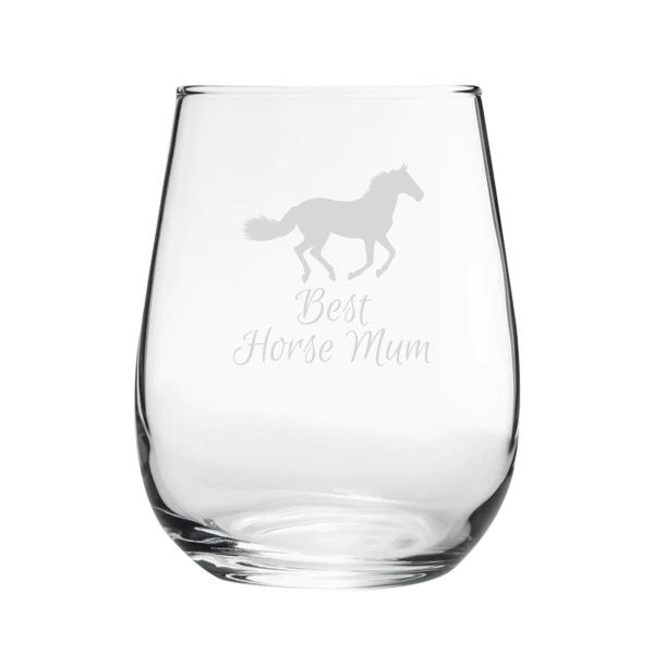 Best Horse Dad - Engraved Novelty Stemless Wine Gin Tumbler - Image 2