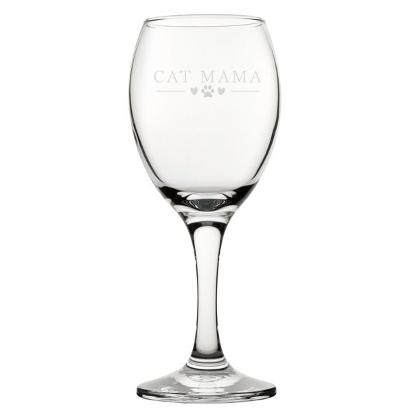Cat Mama - Engraved Novelty Wine Glass - Image 2
