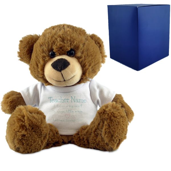Dark Brown Teddy Bear with A Big Heart Shapes Little Minds Design - Image 2