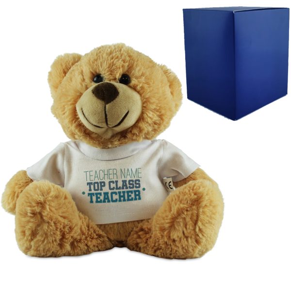 Cream Teddy Bear with Top Class Teacher Design T-Shirt - Image 2