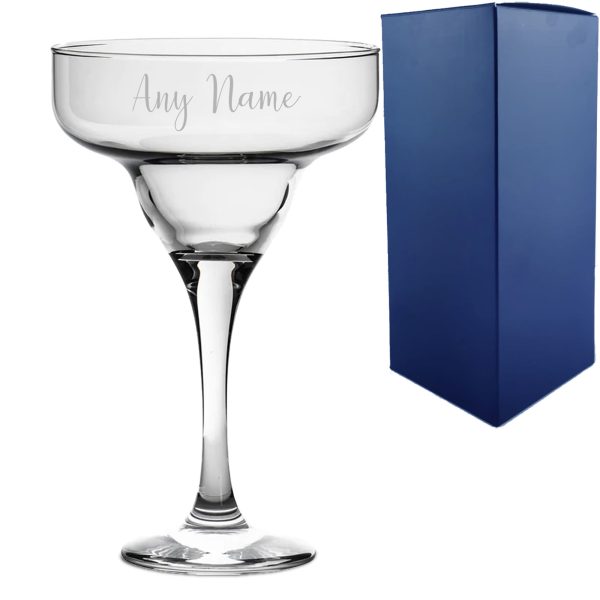 Engraved 295ml Margarita Cocktail Glass with Script Name, Personalise with Any Name - Image 2