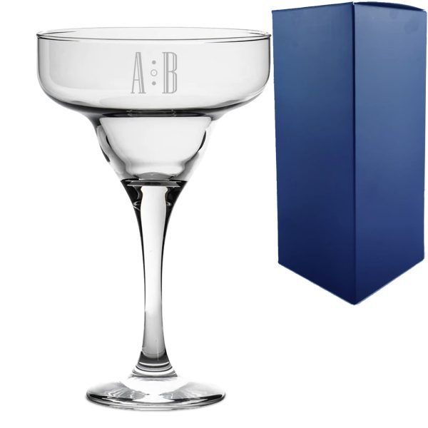 Engraved 295ml Margarita Cocktail Glass with Initials Design, Personalise with Any Name - Image 2