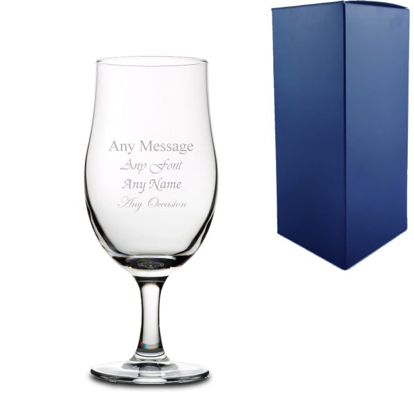 Engraved Stemmed Cider Glass - 13oz - Image 2