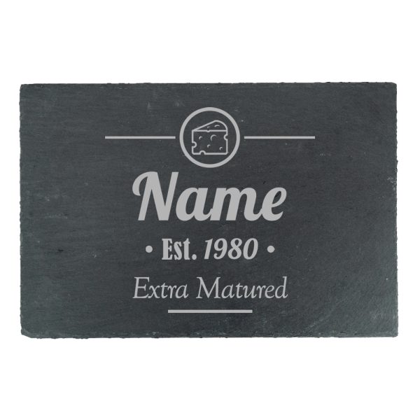 Engraved Rectangular Slate Cheeseboard with Extra Matured Design - Image 2