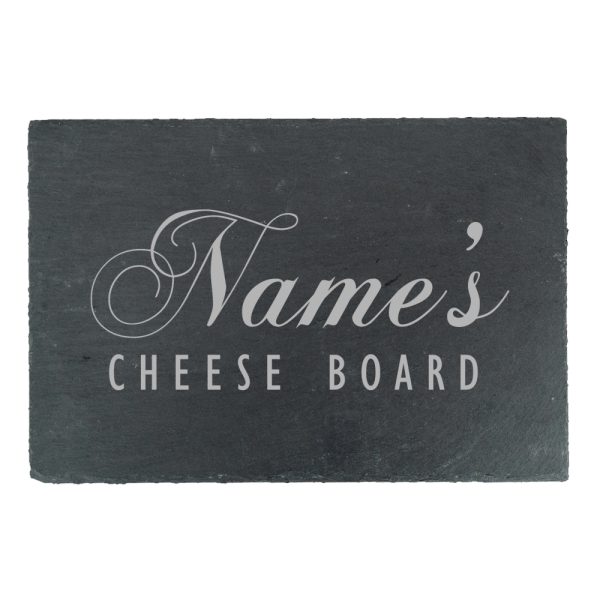 Engraved Rectangular Slate Cheeseboard with Name's Cheeseboard Design - Image 2