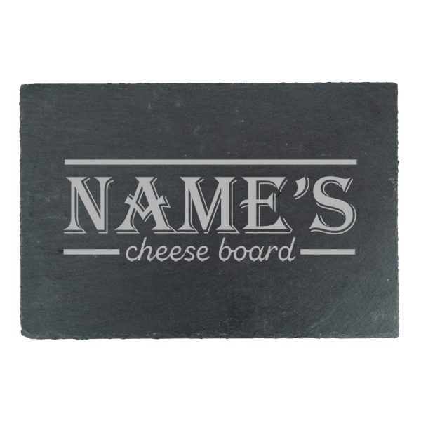 Engraved Rectangular Slate Cheeseboard with Name's Cheeseboard with Border Design - Image 2