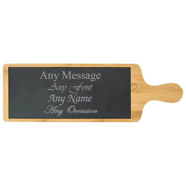 Engraved Bamboo and Slate Cheeseboard - Image 2