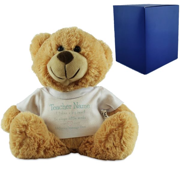 Cream Teddy Bear with A Big Heart Shapes Little Minds Design - Image 3