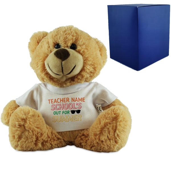 Cream Teddy Bear with School's Out For Summer Design T-Shirt - Image 3
